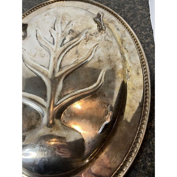 Wm Rogers Silver Meat Platter "Tree Of Life" Silverplate Footed Serving Tray - Picture 14 of 15